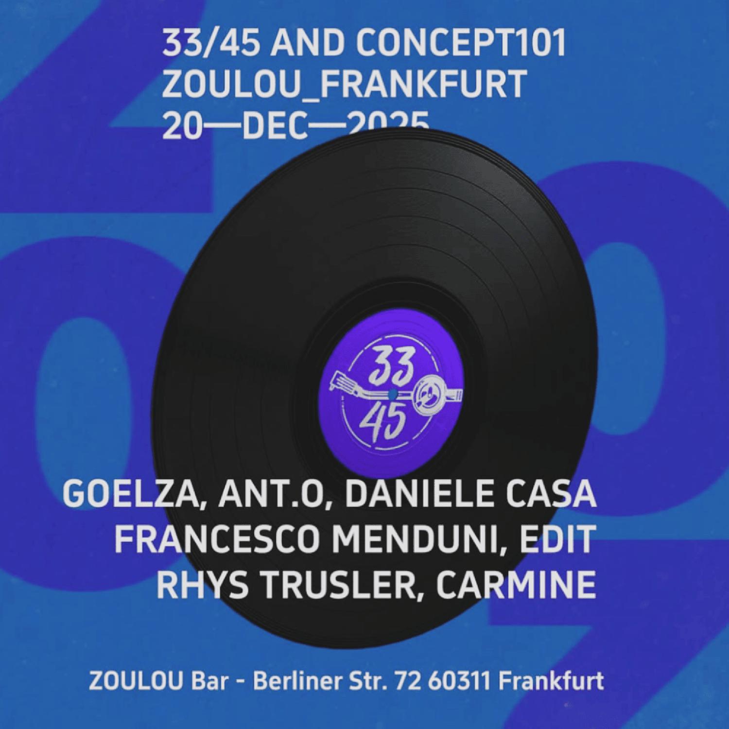 33/45 - Concept101 // Vinylclubbing Ffm
