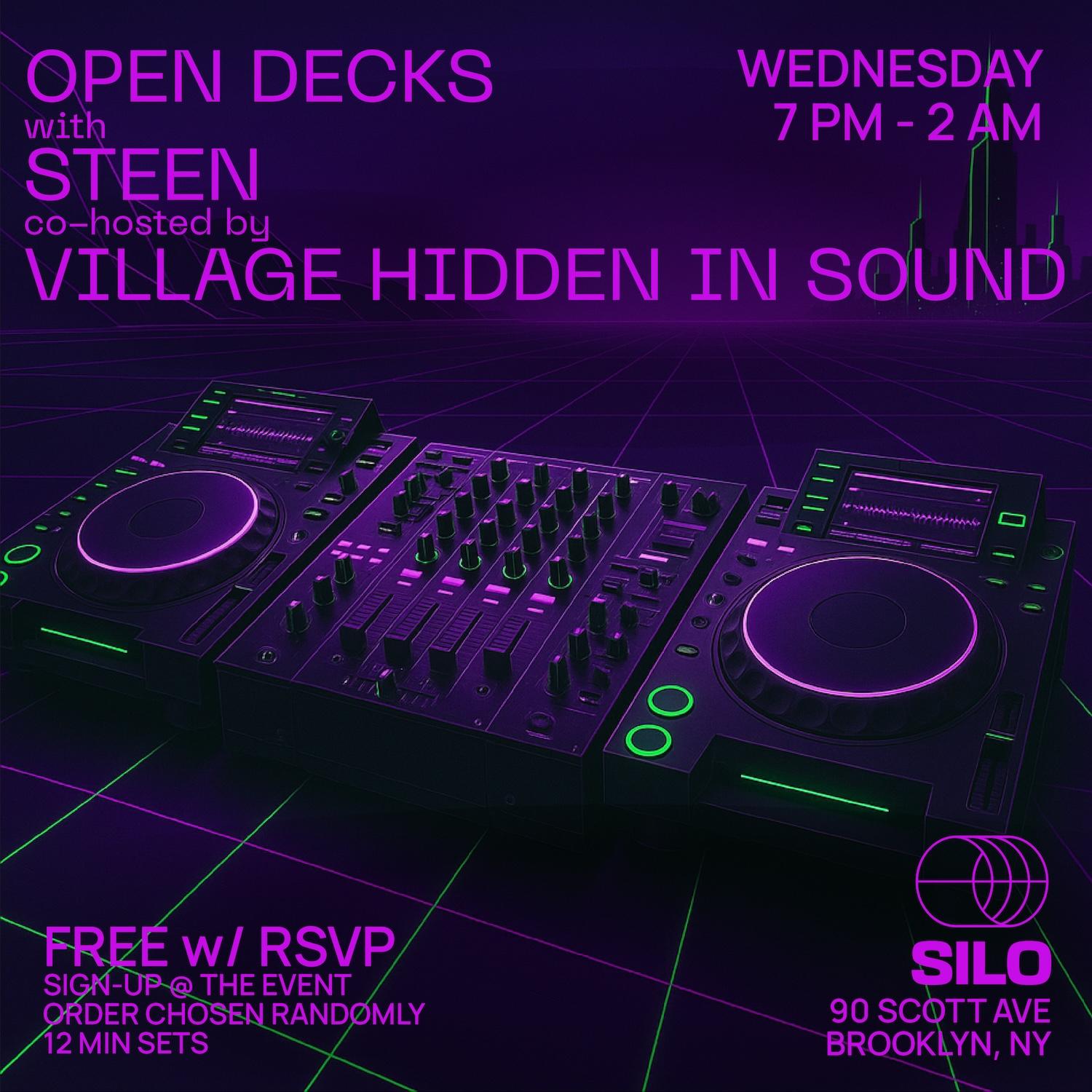 Open Decks With Steen & Village Hidden In Sound