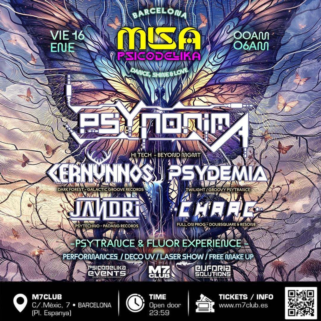 Misa Psicodelika - Psynonima - Cernunnos - Psydemia - Jandri - Chaac - Psytrance Barcelona