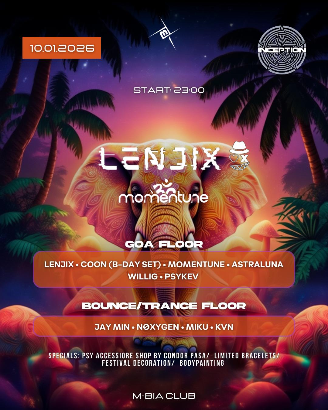 Inception With Lenjix - First Time In Berlin| 2 Floors - Goa & Bounce/Trance