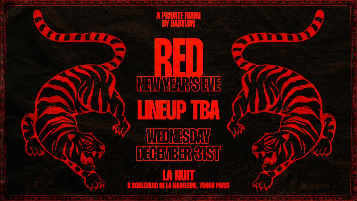 Red Private Room - New Year Eve Edition