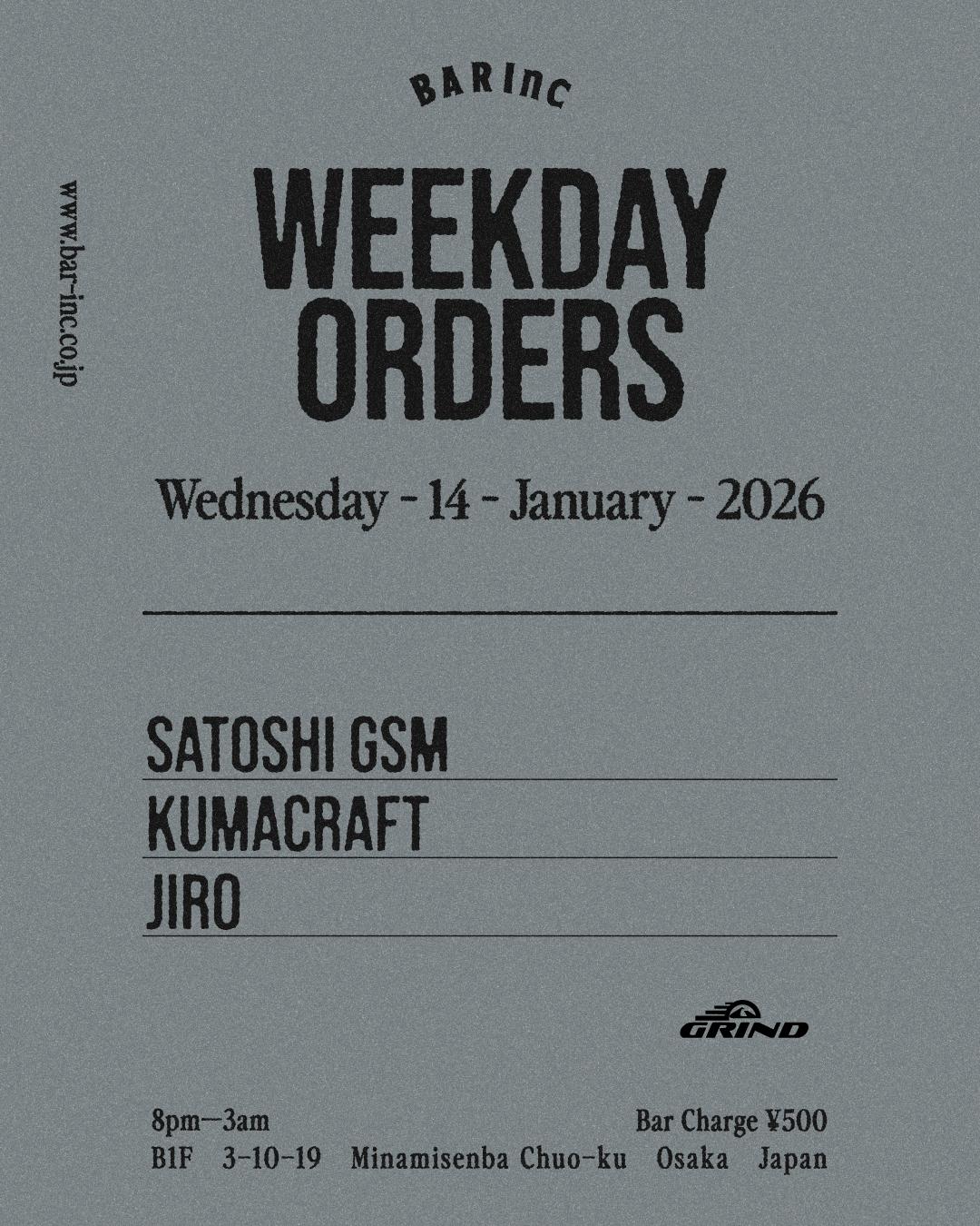 Weekday Orders