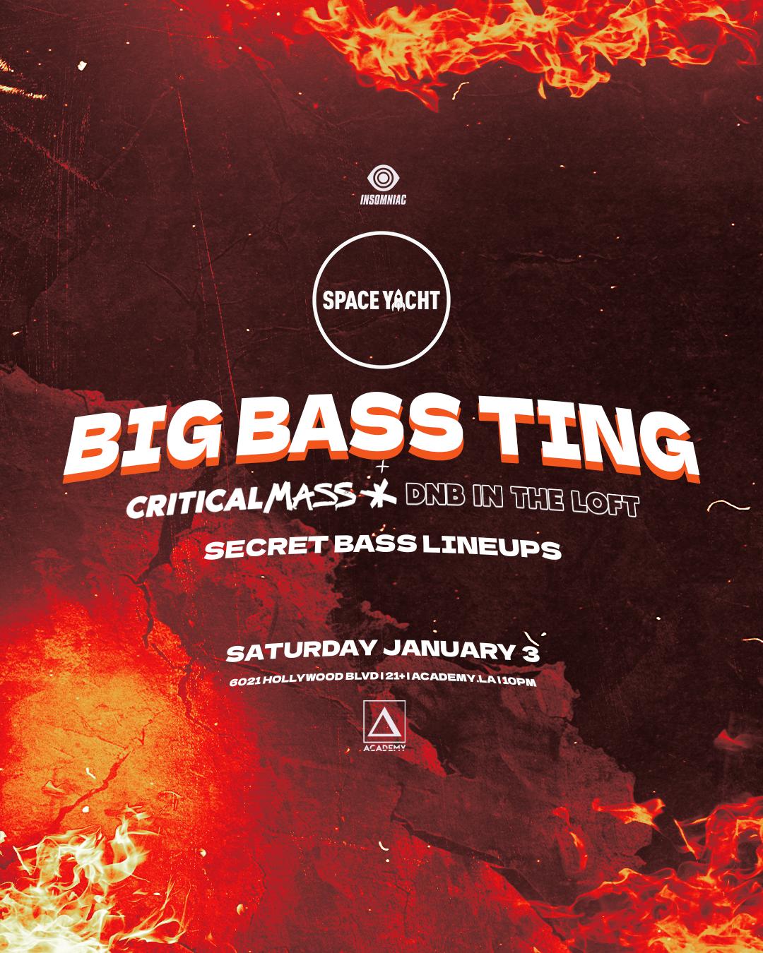 Space Yacht Anniversary: Big Bass Ting & Critical Mass Dnb