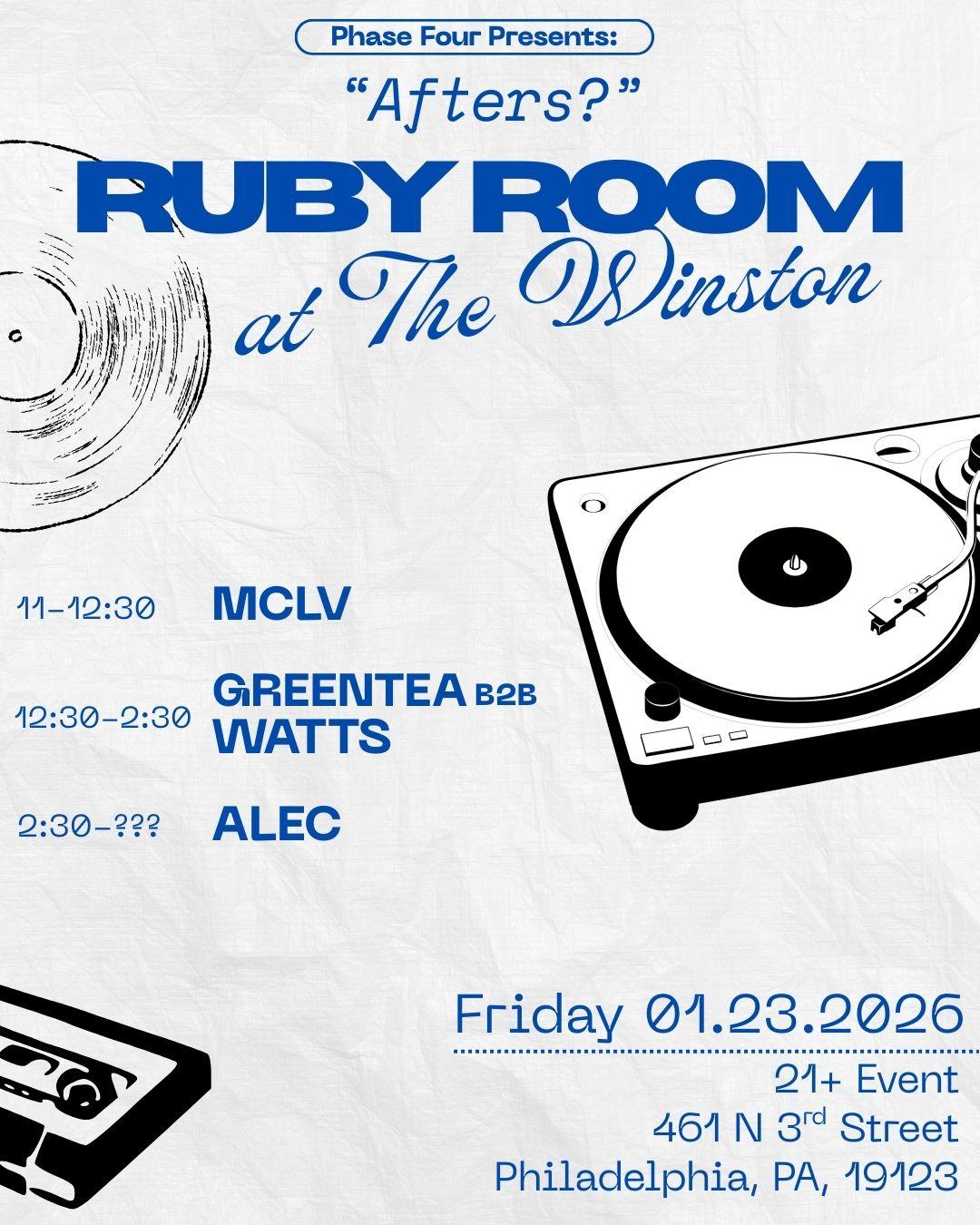 'Afters?' Ruby Room At The Winston