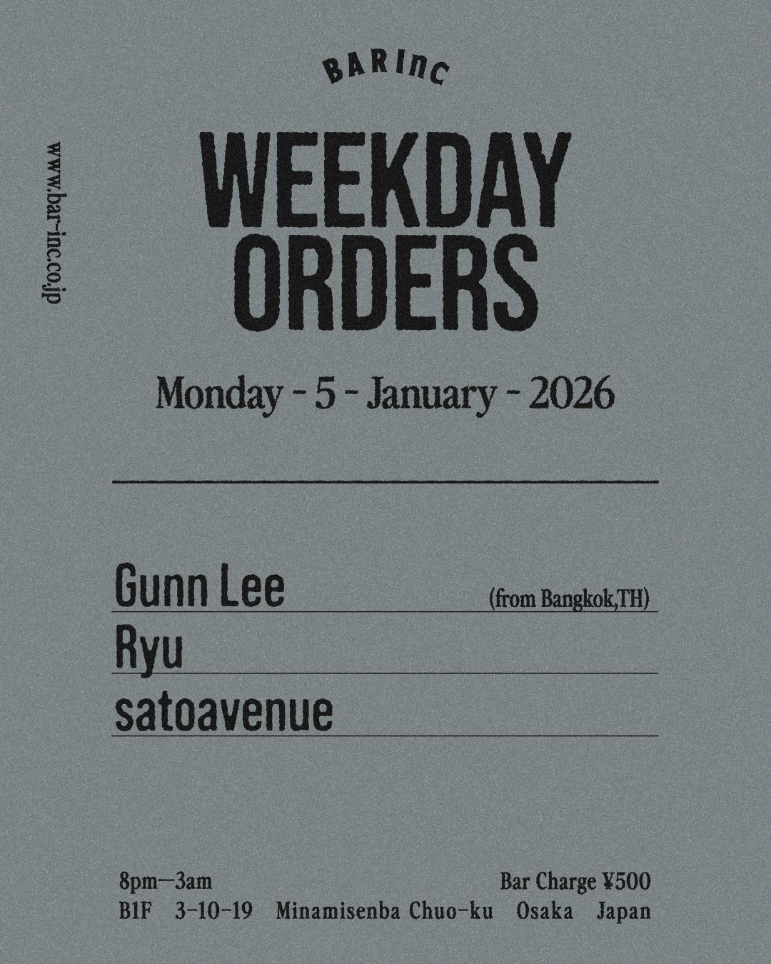 Weekday Orders