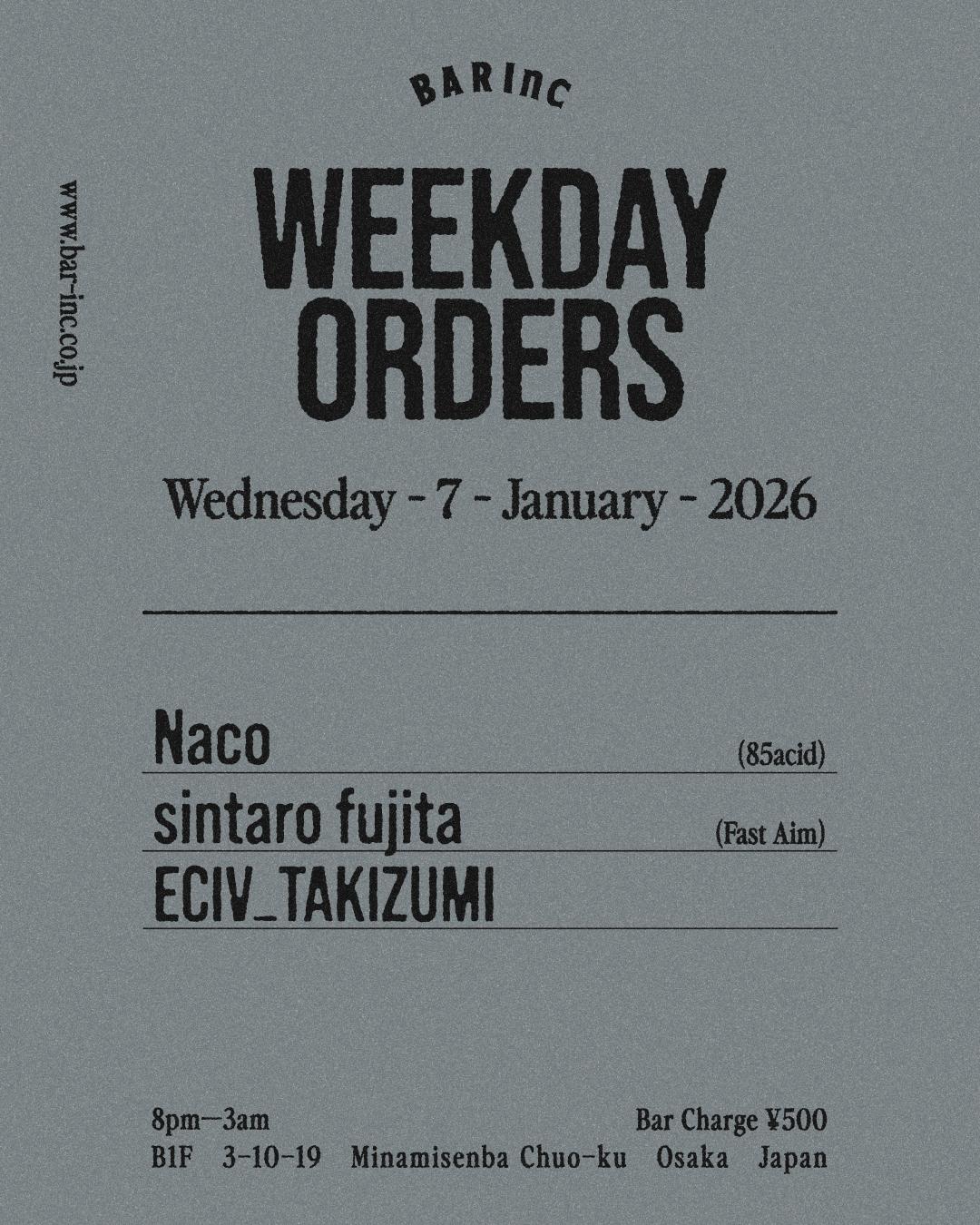 Weekday Orders