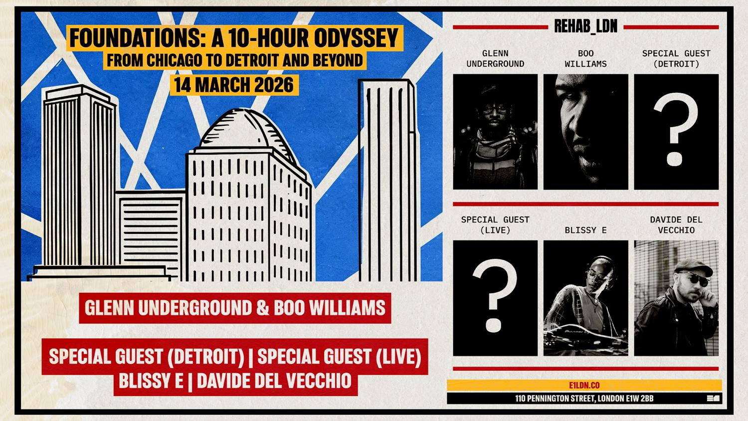 Glenn Underground & Boo Williams + 2 Special Guests