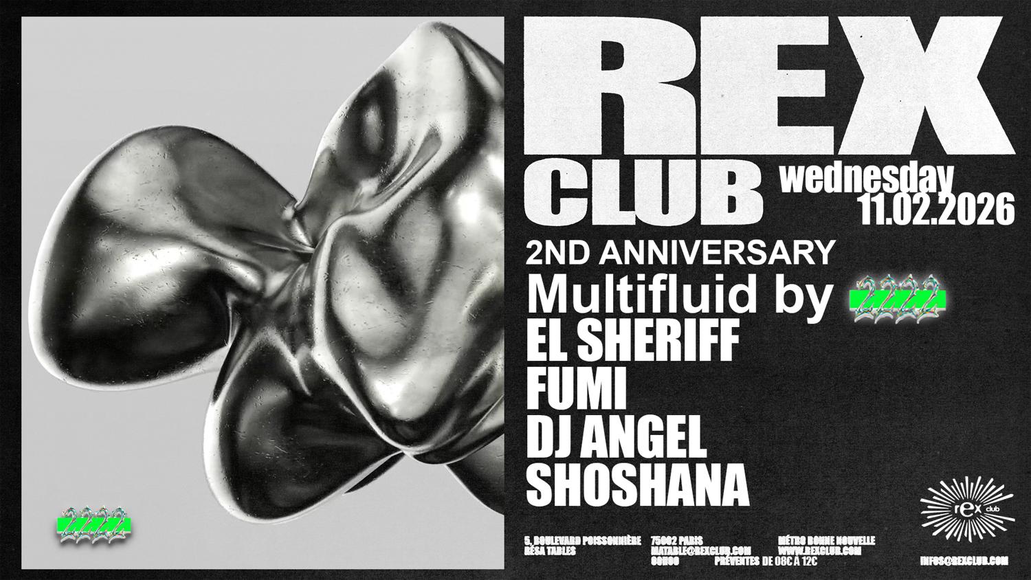 Multifluid By 2222 2Nd Birthday: Fumi, El Sheriff, Dj Angel, Shoshana
