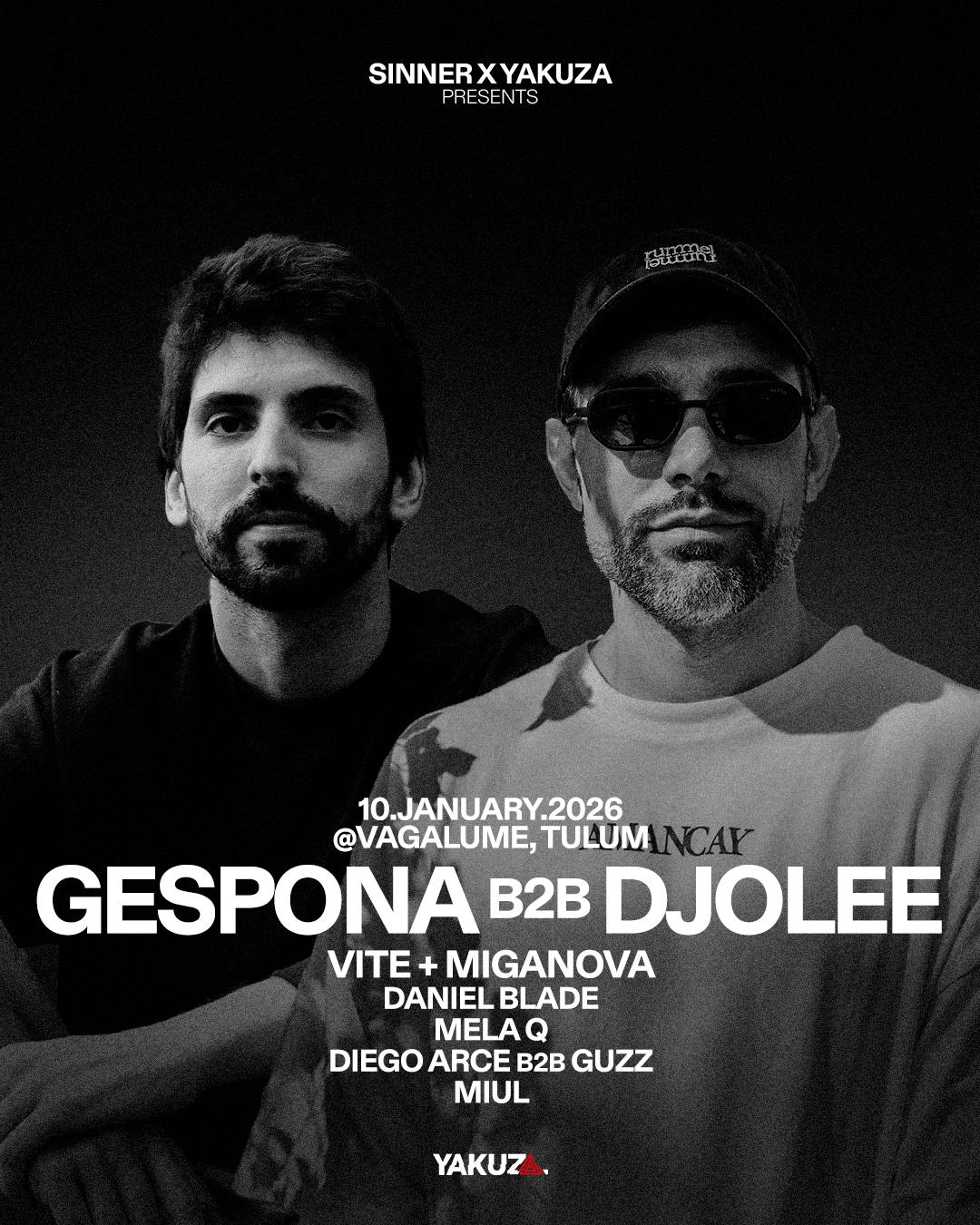 Sinner X Yakuza Presents Gespona B2B Djolee
