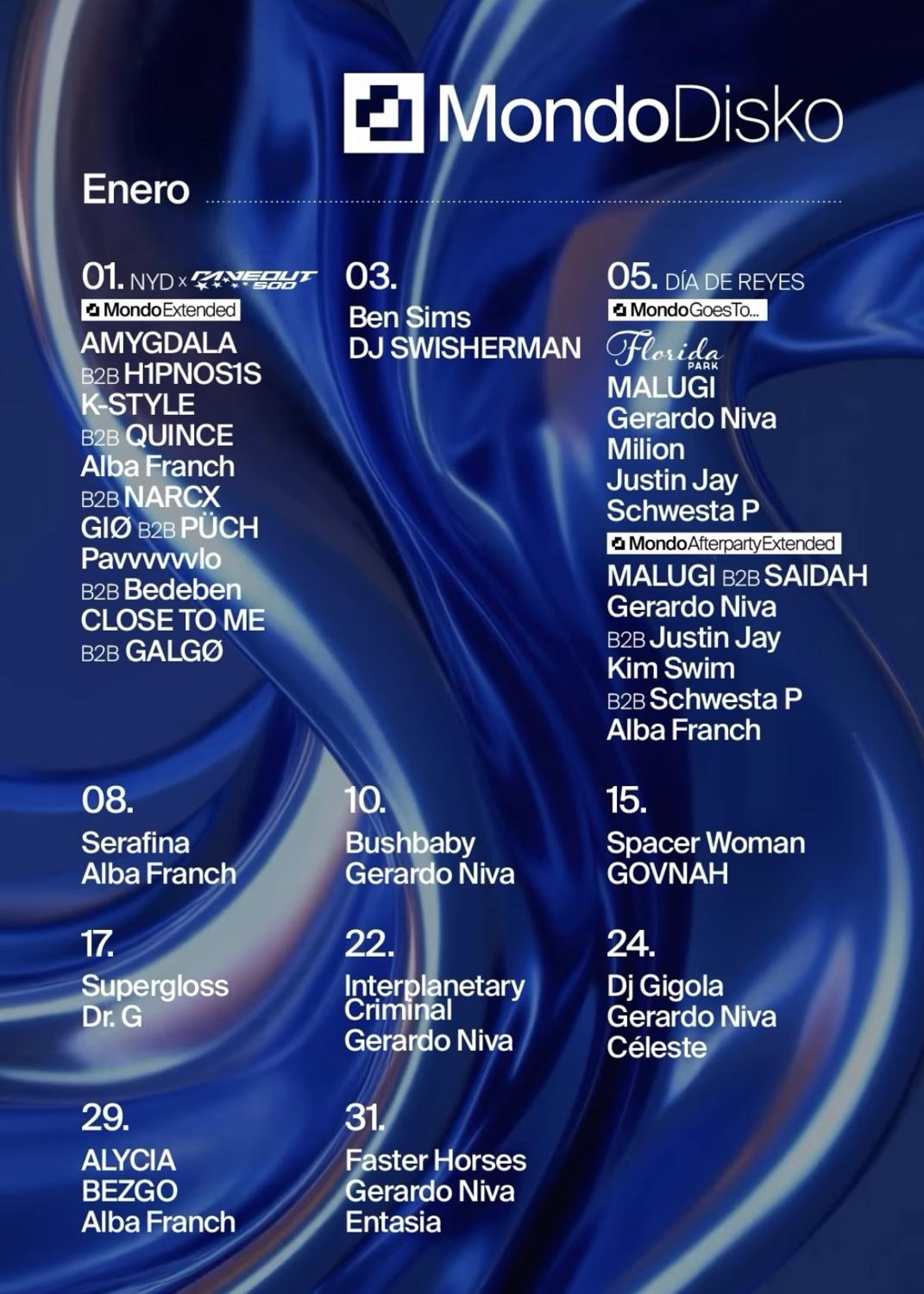 Malugi B2B Saidah / Gerardo Niva B2B Justin Jay / Kim Swim B2B Schewesta P / Alba Franch