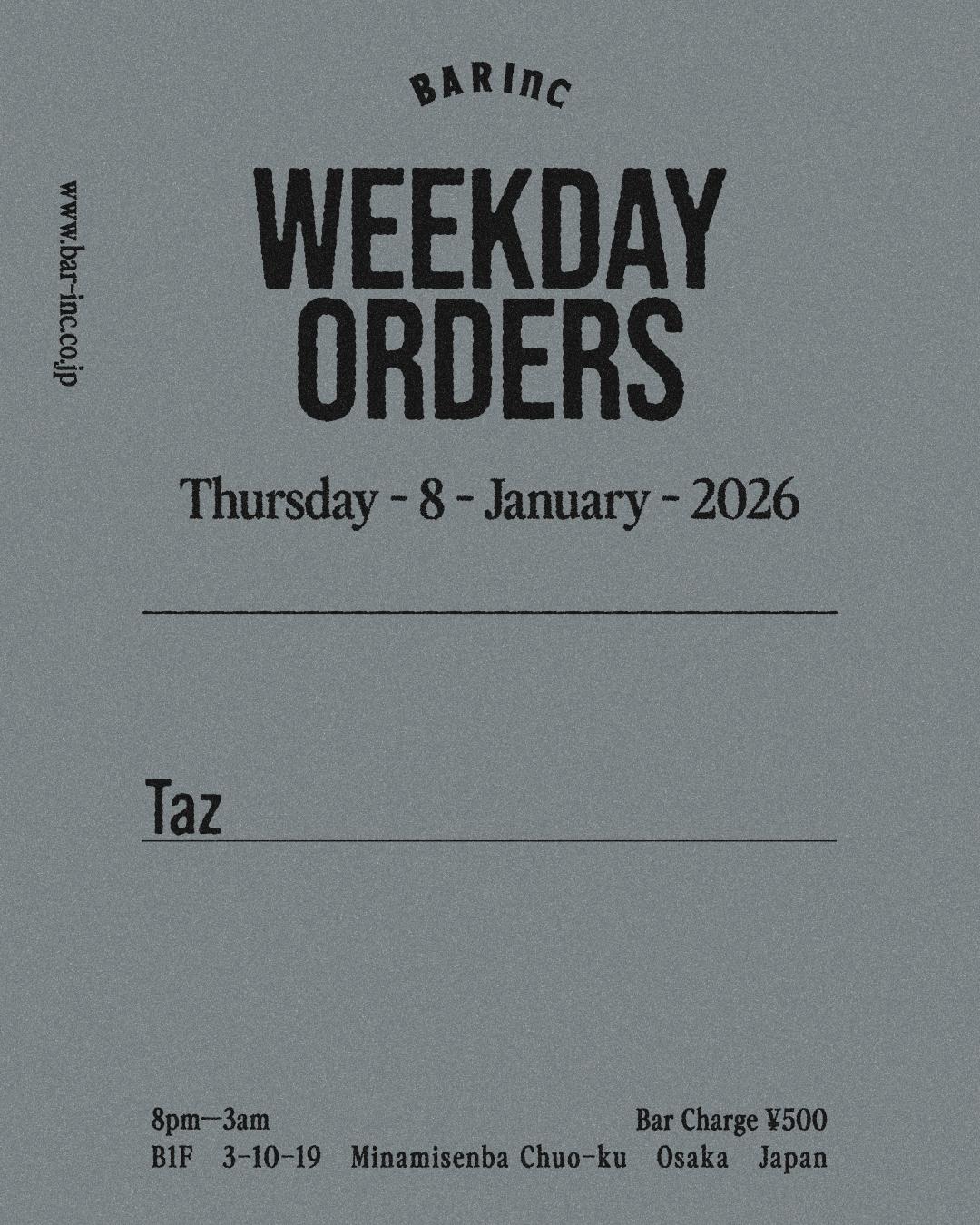 Weekday Orders