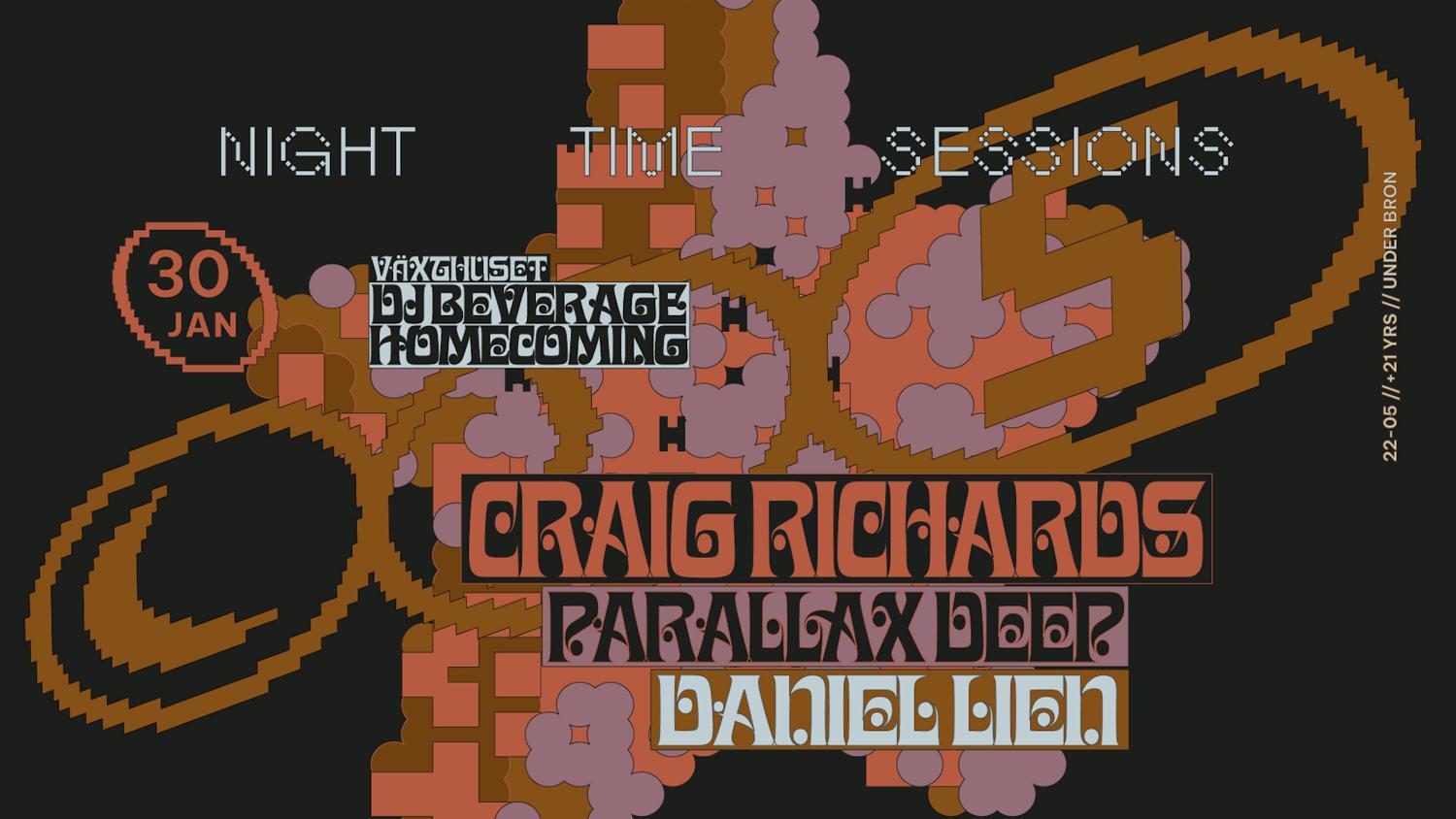 Night Time Sessions: Craig Richards ✷ Parallax Deep ✷ Daniel Lien✷