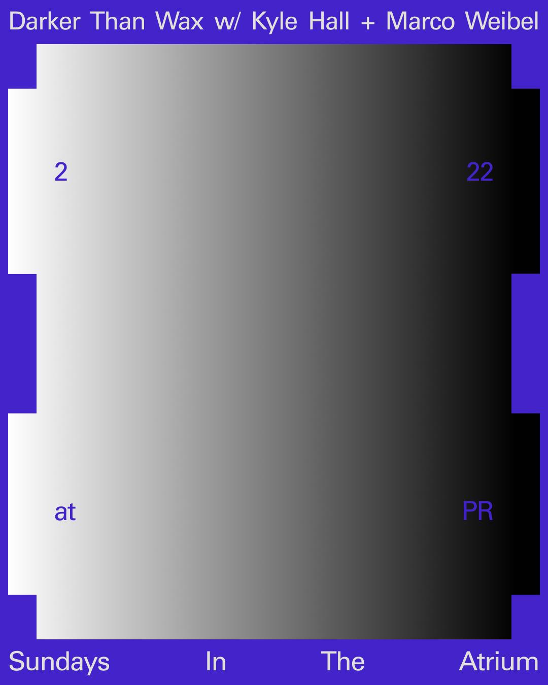 Sundays In The Atrium: Darker Than Wax With Kyle Hall + Marco Weibel