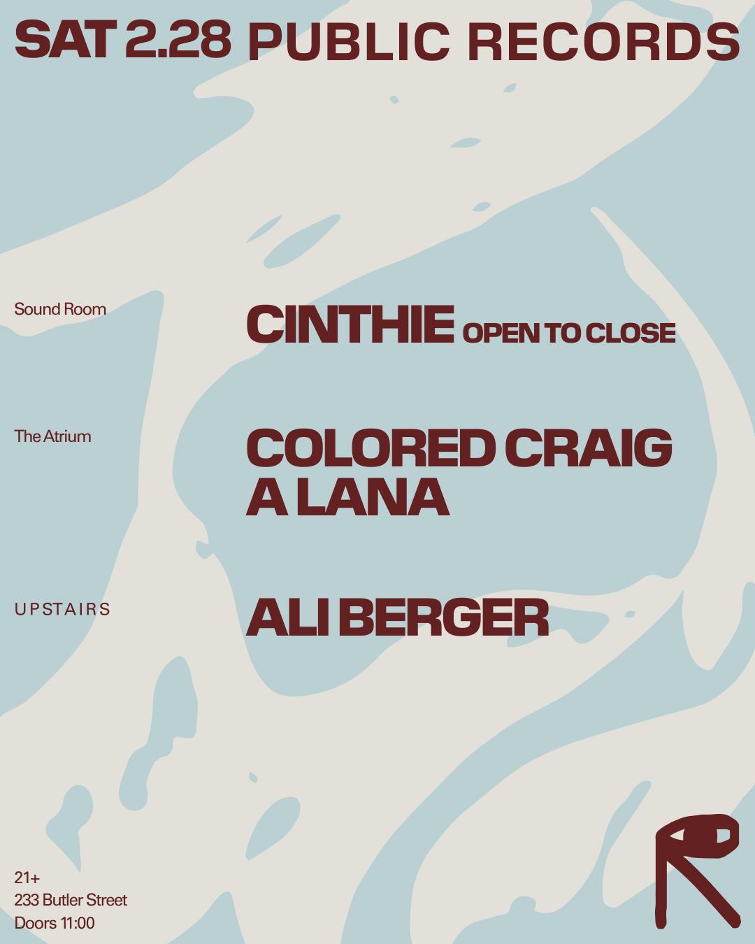 Cinthie / Colored Craig + A Lana / Ali Berger