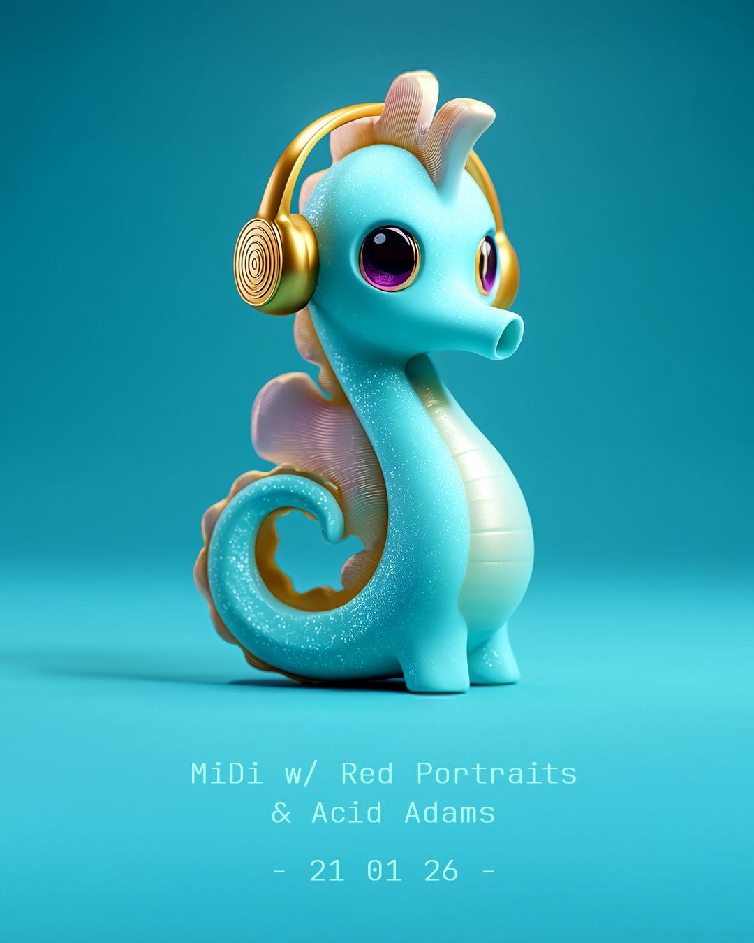 Midi With Red Portraits & Acid Adams