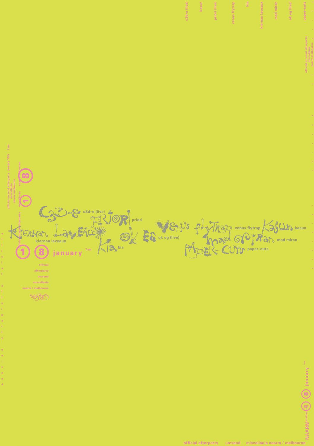 Un:Send Afters With C3D-E (Live / De), Kiernan Laveaux (Us), Mad Miran (Nl), Priori (Can) + More