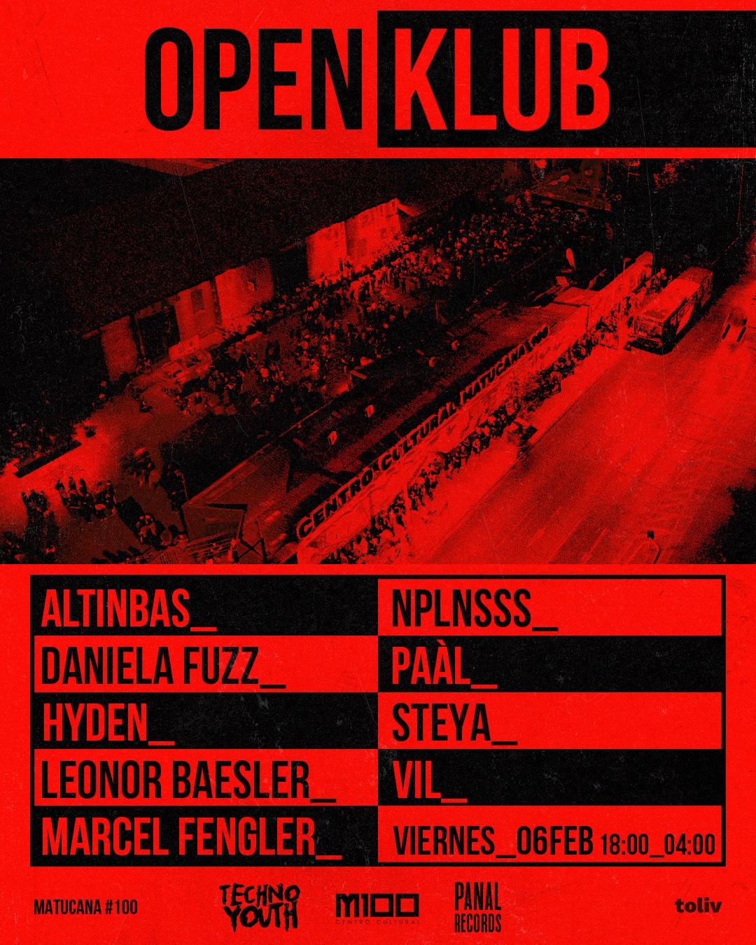 Open Klub X Techno Youth & Panal Records