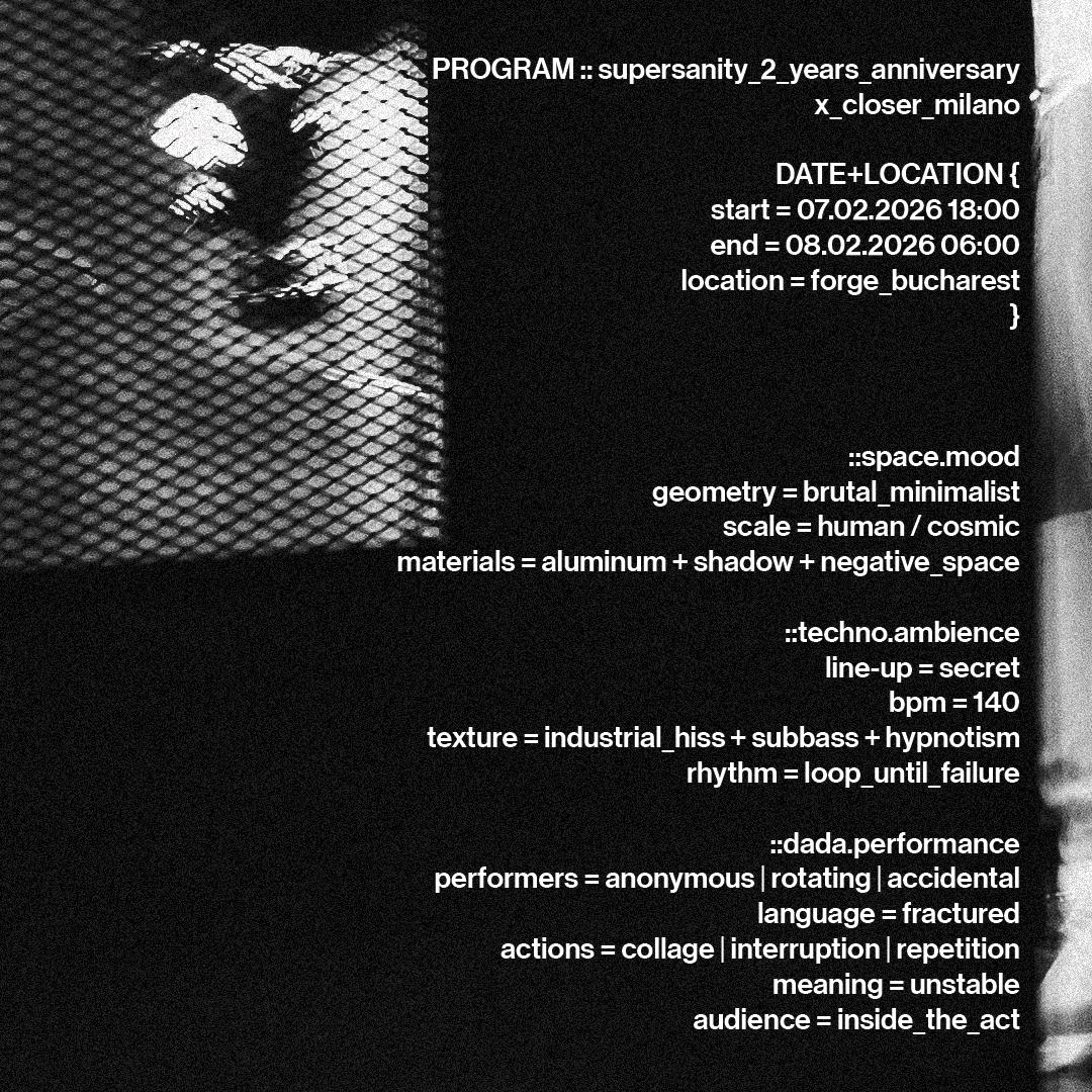 Supersanity X Closer Milano (2 Years Anniversary 12H Art Rave)