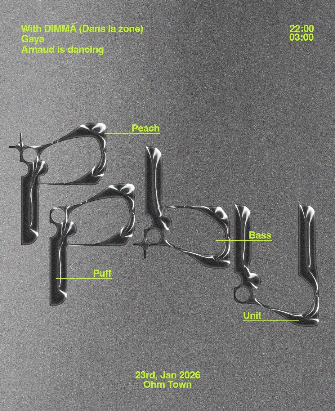 Peach Puff Bass Unit Invite Dimmä