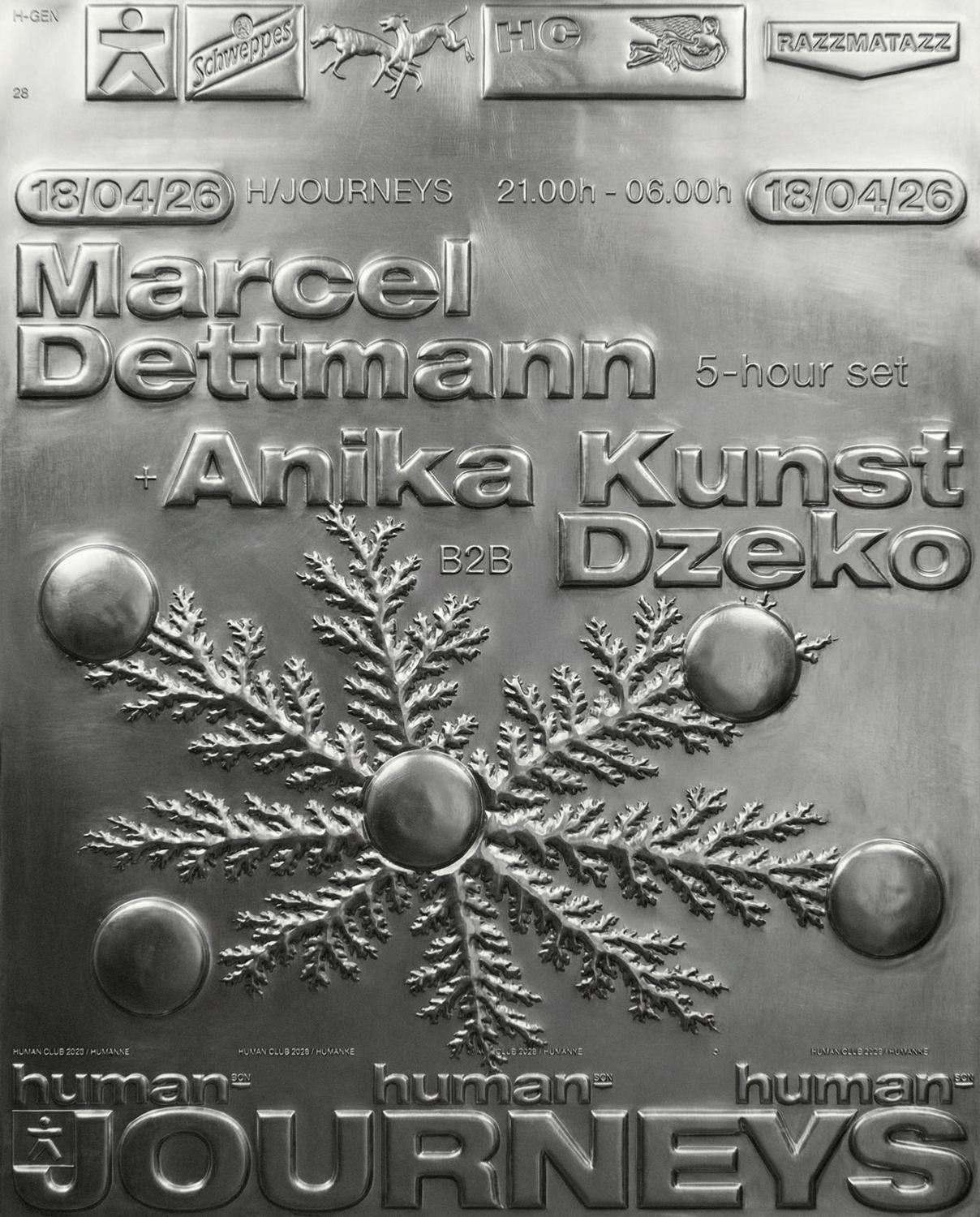 Human Pres. Journeys: Marcel Dettmann (5-Hour Set), Anika Kunst B2B Dzeko