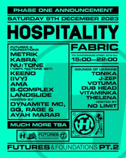 Hospitality: Metrik, Kasra, Nu:Tone, Tonika, J-Zef, Keeno, Ama
