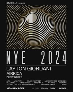 Studio 4/4 Presents Nye 2024 With Layton Giordani, Airrica, Drew Dapps