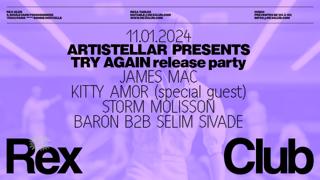 Artistellar Presents Try Again Release Party: James Mac, Kitty Amor, Storm Mollison