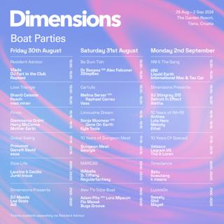 Dimensions Festival 2024 - Boat Parties