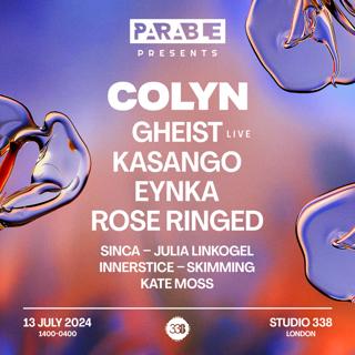 Parable Presents: Colyn, Gheist (Live), Kasango, Eynka 