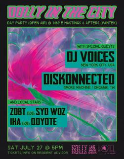 Dolly In The City: Dj Voices (Nyc), Diskonnected (Tw) + Zdbt, Syd Woz, Iha, Qoyote