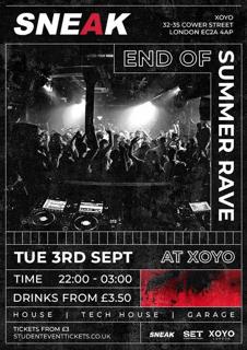 Sneak End Of Summer Rave