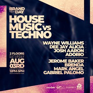 House Music Vs Techno Day Party. 2 Floors Of Music At Cerise Rooftop