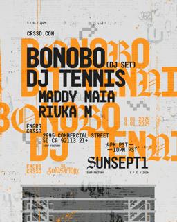 Fngrs Crssd Presents Bonobo (Dj Set) + Dj Tennis