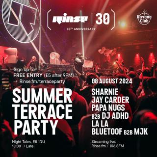 Rinse Summer Terrace Party - 8Th August