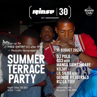 Rinse Summer Terrace Party - 15Th August