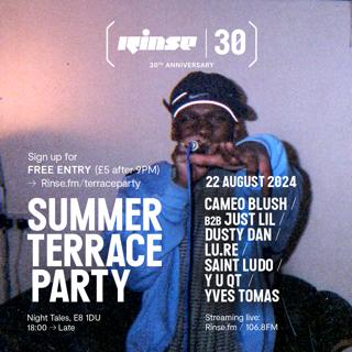 Rinse Summer Terrace Party - 22Nd August