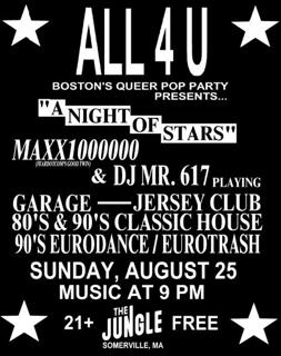 All 4 U - Boston'S Queer Pop Party Presents 'A Night Of Stars'