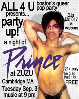 All 4 U - Boston'S Queer Pop Party Presents: Party Up! A Night Of Prince