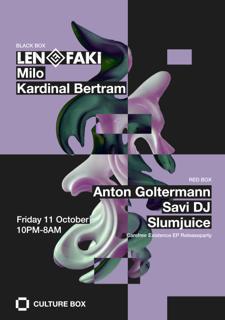 Len Faki / Milo / Kardinal Bertram / Releaseparty: Anton Goltermann / Savi Dj / Slumjuice