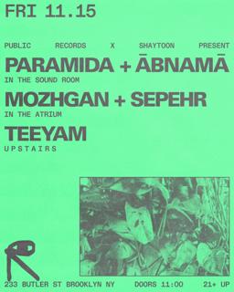 Paramida + Ābnamā / Mozghan +  Sepehr / Teeyam