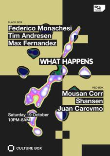 What Happens: Federico Monachesi / Tim Andresen / M.Fernandez / Mousan Corr / Shansen / Carcvmo