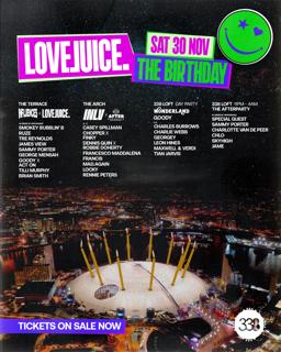 Lovejuice Birthday - Sat 30 November 2024 At Studio 338 London