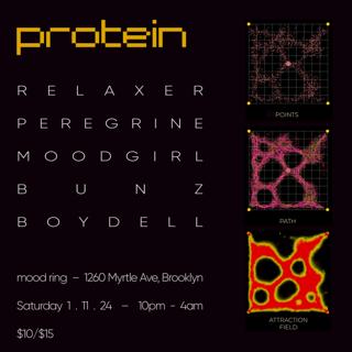 Protein Presents Relaxer, Peregrine, Moodgirl, Bunz, Boydell