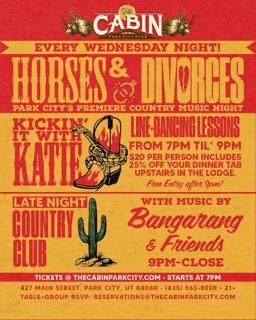 Horses & Divorces – Park City'S Premiere Country Music Night