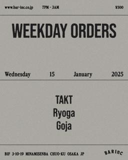 Weekday Orders