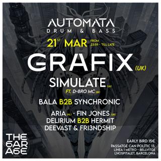 Drum & Bass Grafix 21St March At The Garage Club Barcelona By Automata Dnb