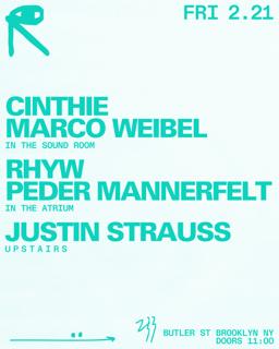 Cinthie + Marco Weibel / Rhyw + Peder Mannerfelt / Justin Strauss