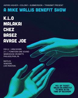 A Mike Wallis Benefit Show With K.L.O, Malakai, Chez, Base2 & Avrge Joe