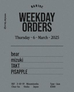 Weekday Orders