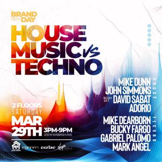 House Music Vs Techno Day Party. 2 Floors Of Music